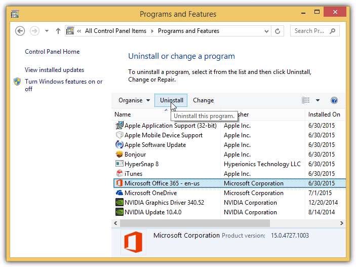 microsoft uninstall office tool