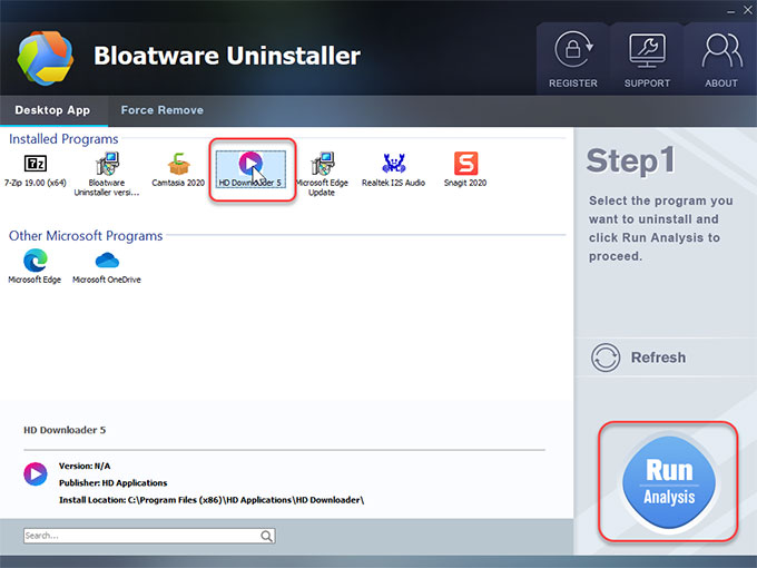 Uninstall HD Downloader